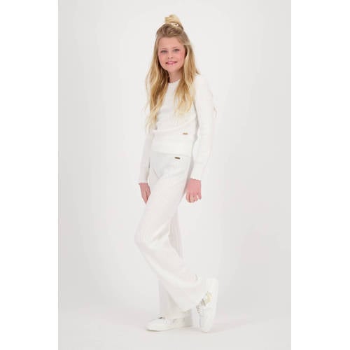 VINGINO flared broek Silkie wit Meisjes Viscose Effen 104