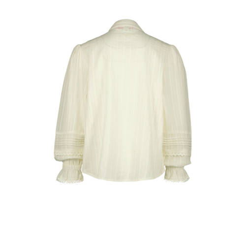 VINGINO blouse Luna met ruches off white Wit Meisjes Katoen Klassieke kraag 116