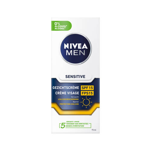 Nivea MEN Sensitive gezichtscrème SPF15 75 ml Dagcreme
