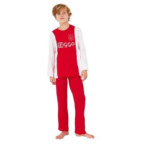 Ajax pyjama rood wit Katoen Ronde hals Tekst 164