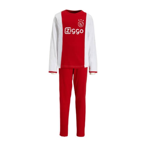 Ajax pyjama rood/wit Jongens/Meisjes Katoen Ronde hals Tekst