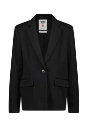 thumbnail: Zwarte meisjes America Today blazer Hazel Jr van stretchkatoen met lange mouwen, reverskraag en knoopsluiting