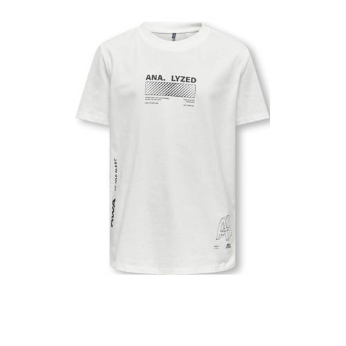 KIDS ONLY BOY T-shirt met tekst wit Jongens Katoen Ronde hals Tekst