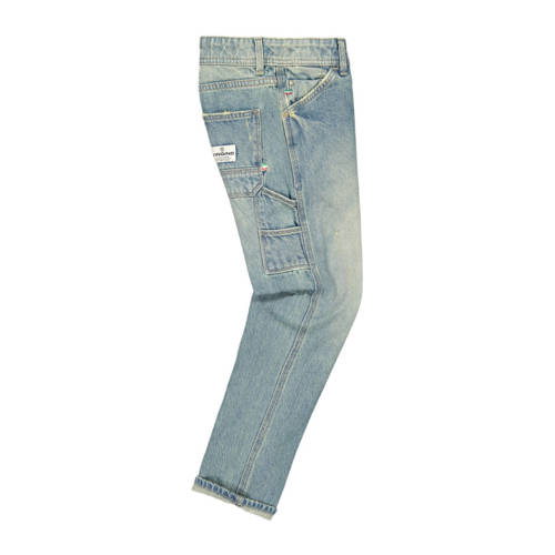 VINGINO straight fit jeans Peppe Carpenter medium blue denim Blauw Jongens Katoen 116