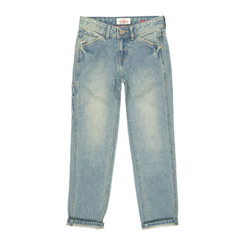 Vingino straight fit jeans Peppe Carpenter medium blue denim Blauw Jongens Katoen 