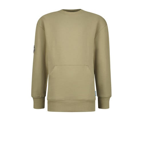 Vingino sweater NOCKET kaki Groen Effen - 104 | Sweater van Vingino