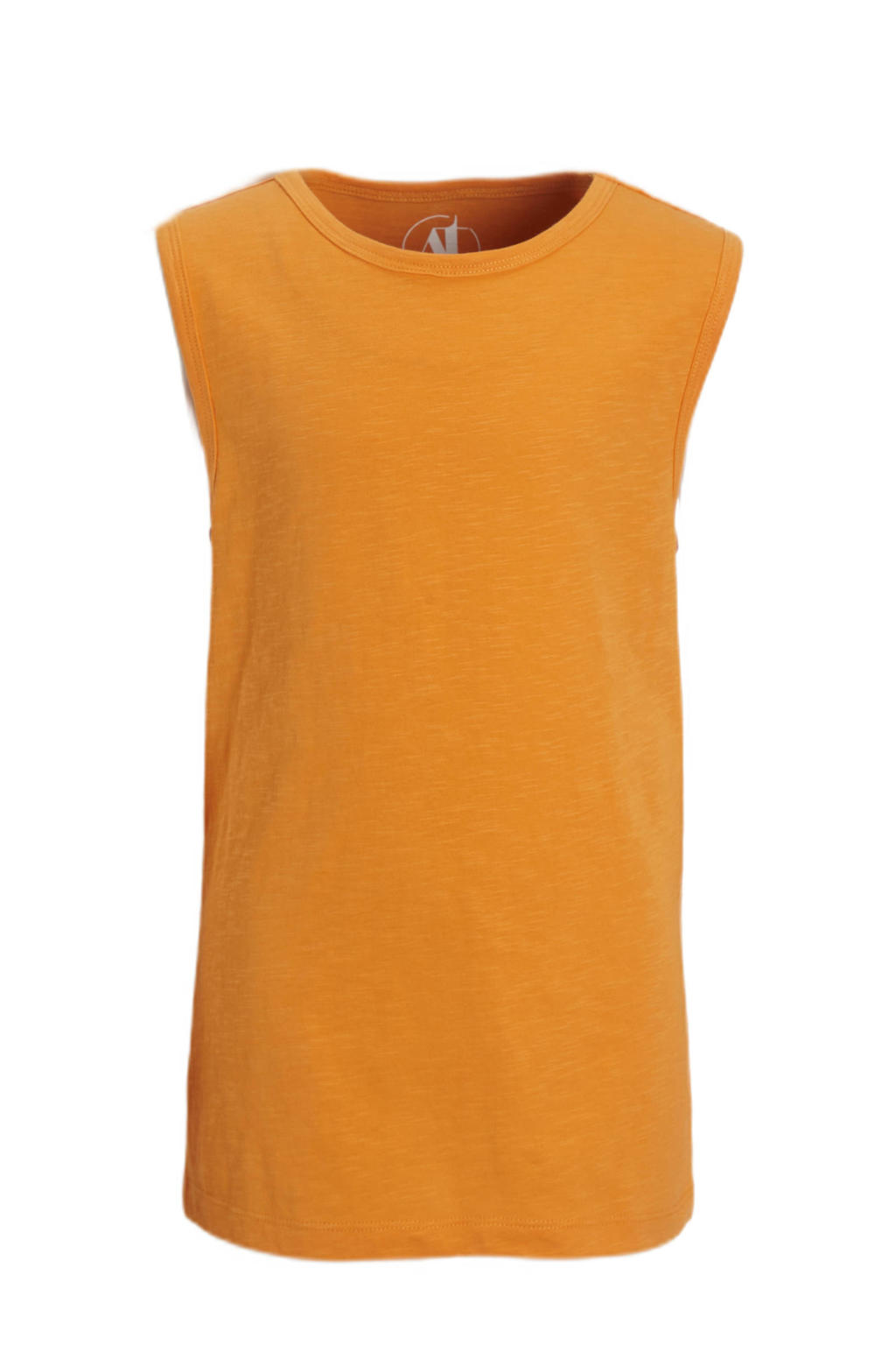 Oranje jongens anytime singlet op de achterkant van katoen 