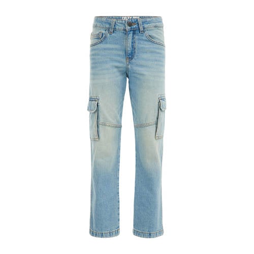 WE Fashion regular fit jeans bleached denim Blauw Jongens Stretchdenim