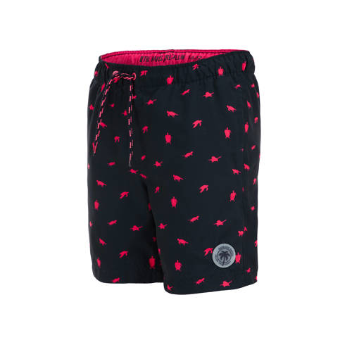 WE Fashion zwemshort donkerblauw roze Jongens Polyester All over print 92
