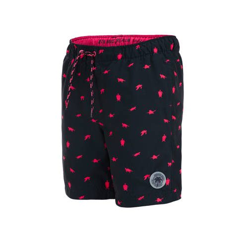 WE Fashion zwemshort donkerblauw roze Jongens Gerecycled polyester All over print 110 116