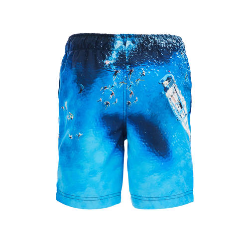 WE Fashion zwemshort blauw Jongens Gerecycled polyester All over print 110 116