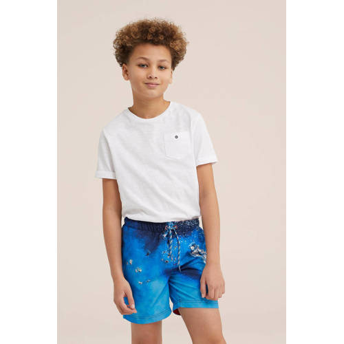WE Fashion zwemshort blauw Jongens Polyester All over print 98 104