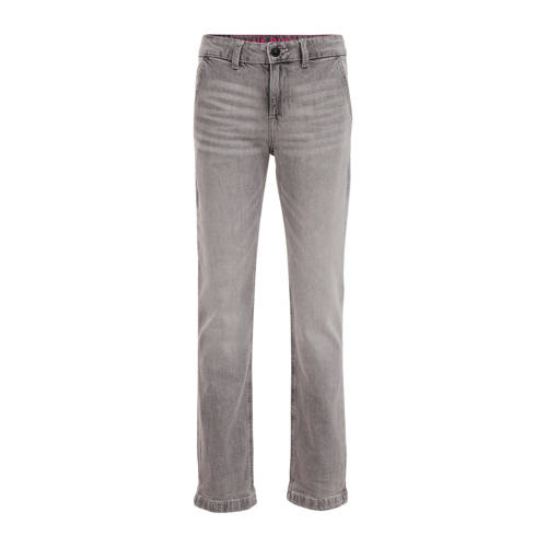WE Fashion Blue Ridge Regular fit jeans light grey denim Grijs Effen - 104