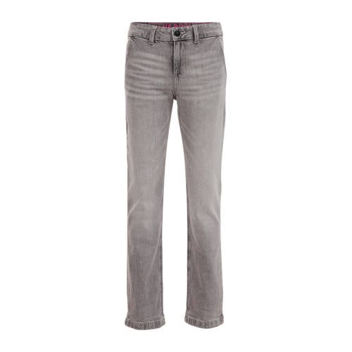 WE Fashion Blue Ridge Regular fit jeans light grey denim Grijs Effen