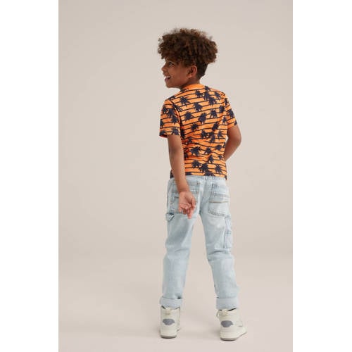 WE Fashion Blue Ridge tapered fit jeans light blue denim Blauw Effen 104