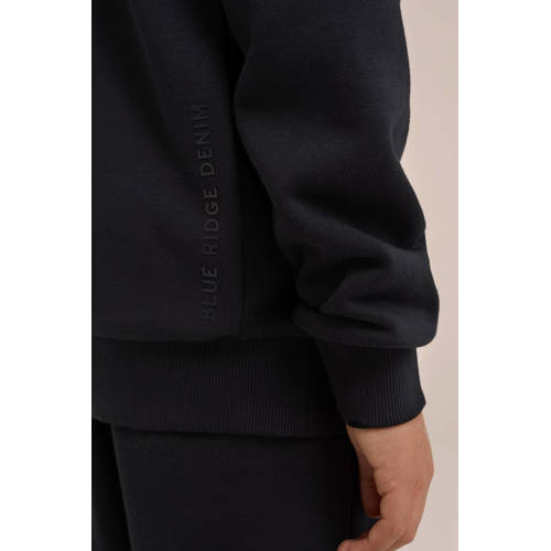 WE Fashion Blue Ridge unisex sweater Black Uni Zwart Effen 98 104