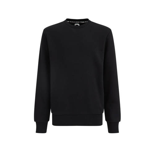 WE Fashion Blue Ridge unisex sweater Black Uni Zwart Effen