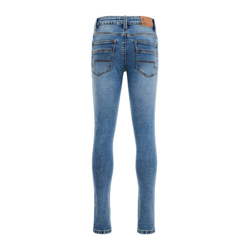 WE Fashion Blue Ridge skinny jeans marbled blue denim Blauw Jongens Stretchdenim 128