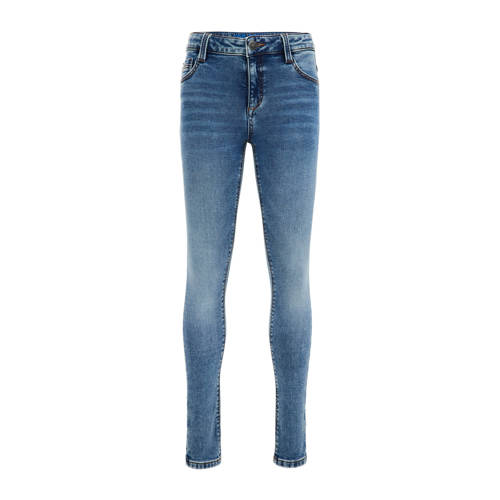 WE Fashion Blue Ridge skinny jeans marbled blue denim Blauw Jongens Stretchdenim - 104