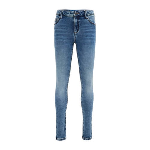 WE Fashion Blue Ridge skinny jeans marbled blue denim Blauw Jongens Stretchdenim
