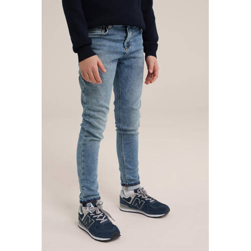 WE Fashion Blue Ridge slim fit jeans used denim Blauw Jongens Stretchdenim 98