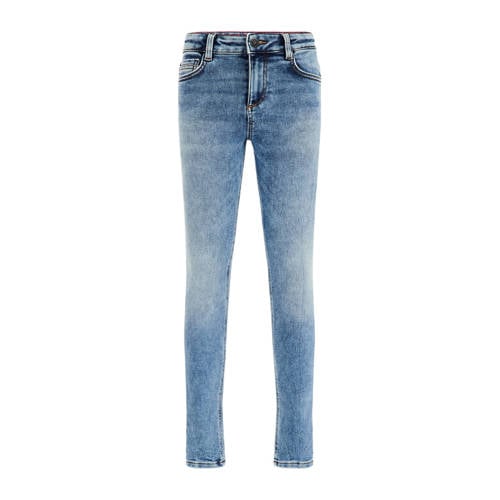 WE Fashion Blue Ridge slim fit jeans used denim Blauw Jongens Stretchdenim
