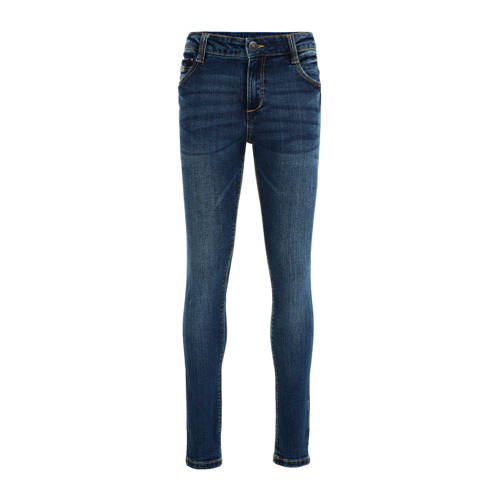 WE Fashion Blue Ridge skinny jeans used denim Blauw Jongens Stretchdenim - 104