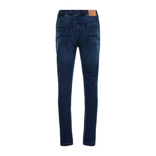 WE Fashion Blue Ridge tapered fit jeans dark used denim Blauw Jongens Stretchdenim 128