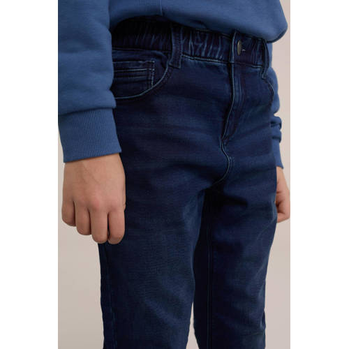 WE Fashion Blue Ridge tapered fit jeans dark used denim Blauw Jongens Stretchdenim 128
