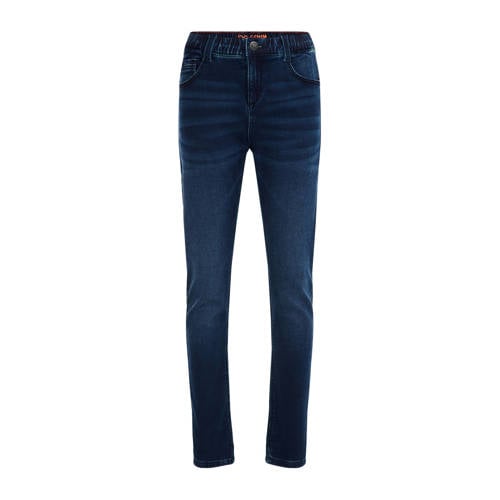 WE Fashion Blue Ridge tapered fit jeans dark used denim Blauw Jongens Stretchdenim - 104