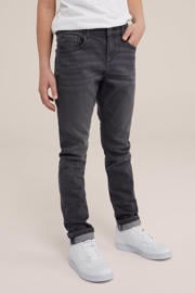 thumbnail: WE Fashion Blue Ridge tapered fit jeans met slijtage black faded