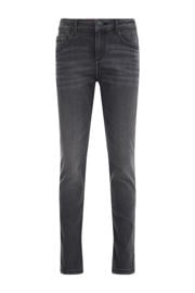 thumbnail: WE Fashion Blue Ridge tapered fit jeans met slijtage black faded