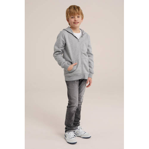 WE Fashion Blue Ridge slim fit jeans grey denim Grijs Jongens Stretchdenim 98