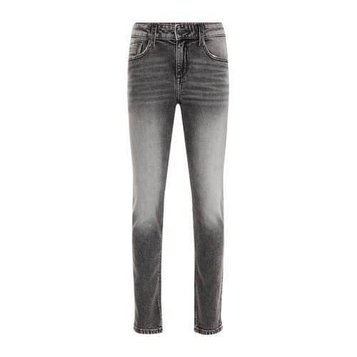 WE Fashion Blue Ridge slim fit jeans grey denim Grijs Jongens Stretchdenim - 146
