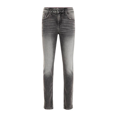 WE Fashion Blue Ridge slim fit jeans grey denim Grijs Jongens Stretchdenim