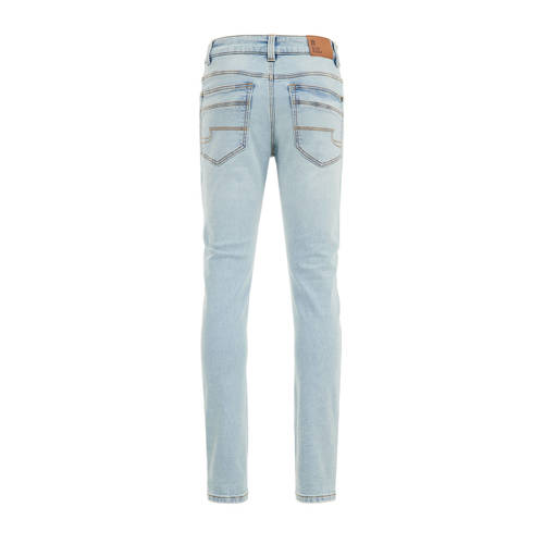 WE Fashion Blue Ridge tapered fit jeans bleached denim Blauw Jongens Stretchdenim 104