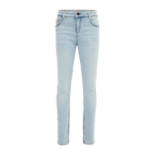 WE Fashion Blue Ridge tapered fit jeans bleached denim Blauw Jongens Stretchdenim