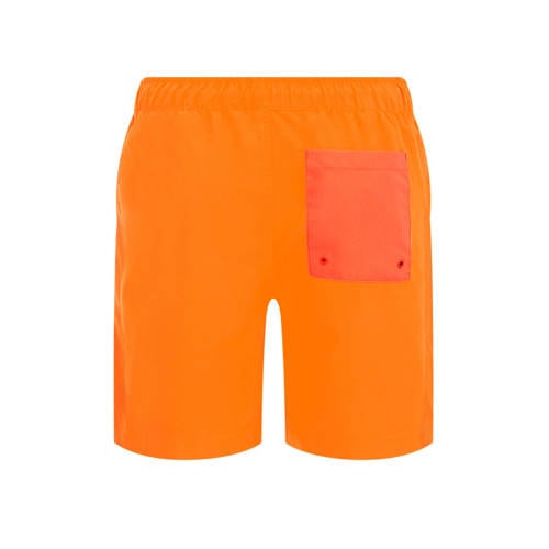 WE Fashion zwemshort oranje Jongens Gerecycled polyester Effen 110 116