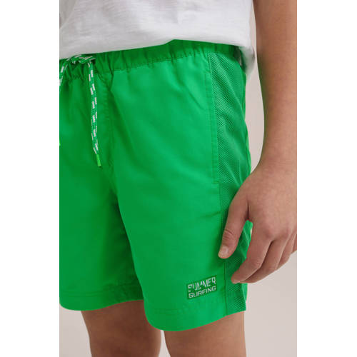 WE Fashion zwemshort Toni groen Jongens Polyester Effen 98 104