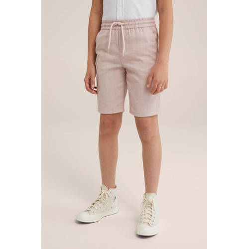 WE Fashion chino short lichtroze Korte broek Jongens Polyester Effen 104