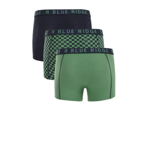 WE Fashion Boxershort groen donkerblauw set van 3 Jongens Stretchkatoen 110 116