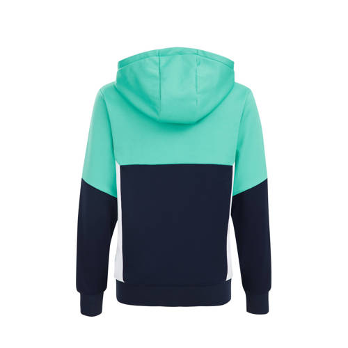WE Fashion hoodie met printopdruk turquoise donkerblauw wit Sweater Printopdruk 98 104