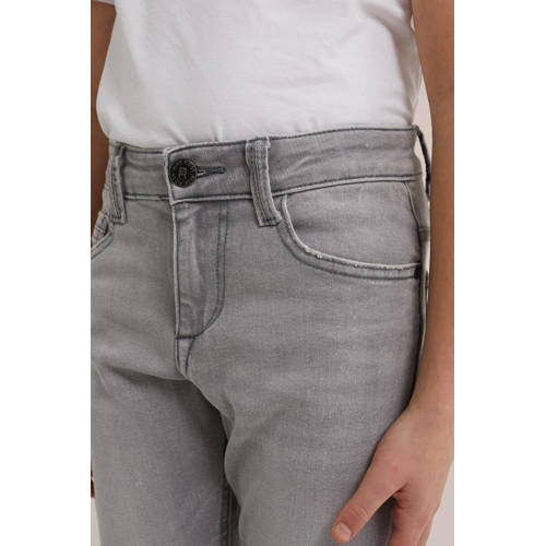 WE Fashion Blue Ridge skinny jeans light grey denim Grijs Jongens Stretchdenim 98