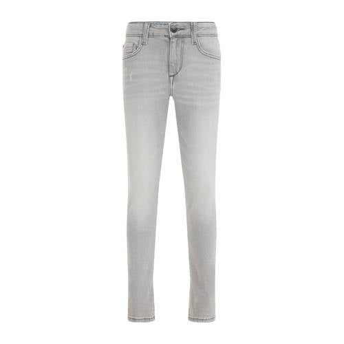 WE Fashion Blue Ridge skinny jeans light grey denim Grijs Jongens Stretchdenim