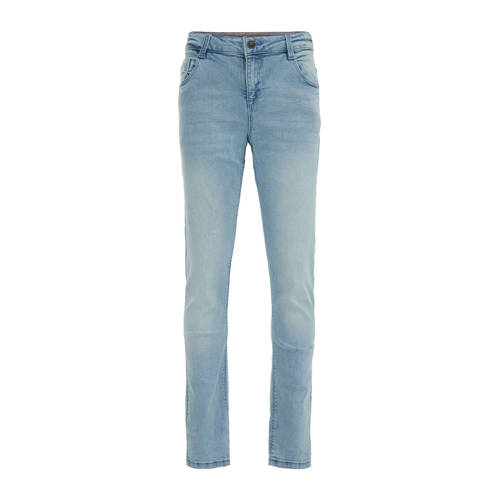 WE Fashion Blue Ridge tapered fit jeans light blue denim Blauw Jongens Stretchdenim - 104