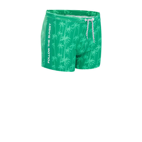 WE Fashion zwemboxer groen Jongens Gerecycled polyamide All over print 122 128