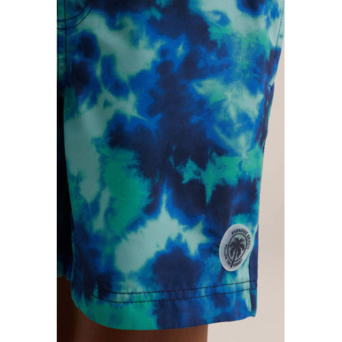 WE Fashion zwemshort turquoise blauw Jongens Polyester Tie-dye 110 116