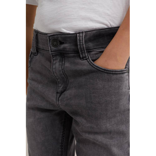 WE Fashion Blue Ridge slim fit jeans soft grey denim Grijs Jongens Stretchdenim 104