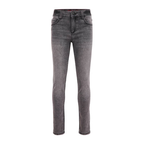 WE Fashion Blue Ridge slim fit jeans soft grey denim Grijs Jongens Stretchdenim - 146