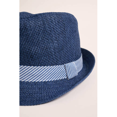 WE Fashion hoed blauw Jongens Riet Effen S | Hoed van